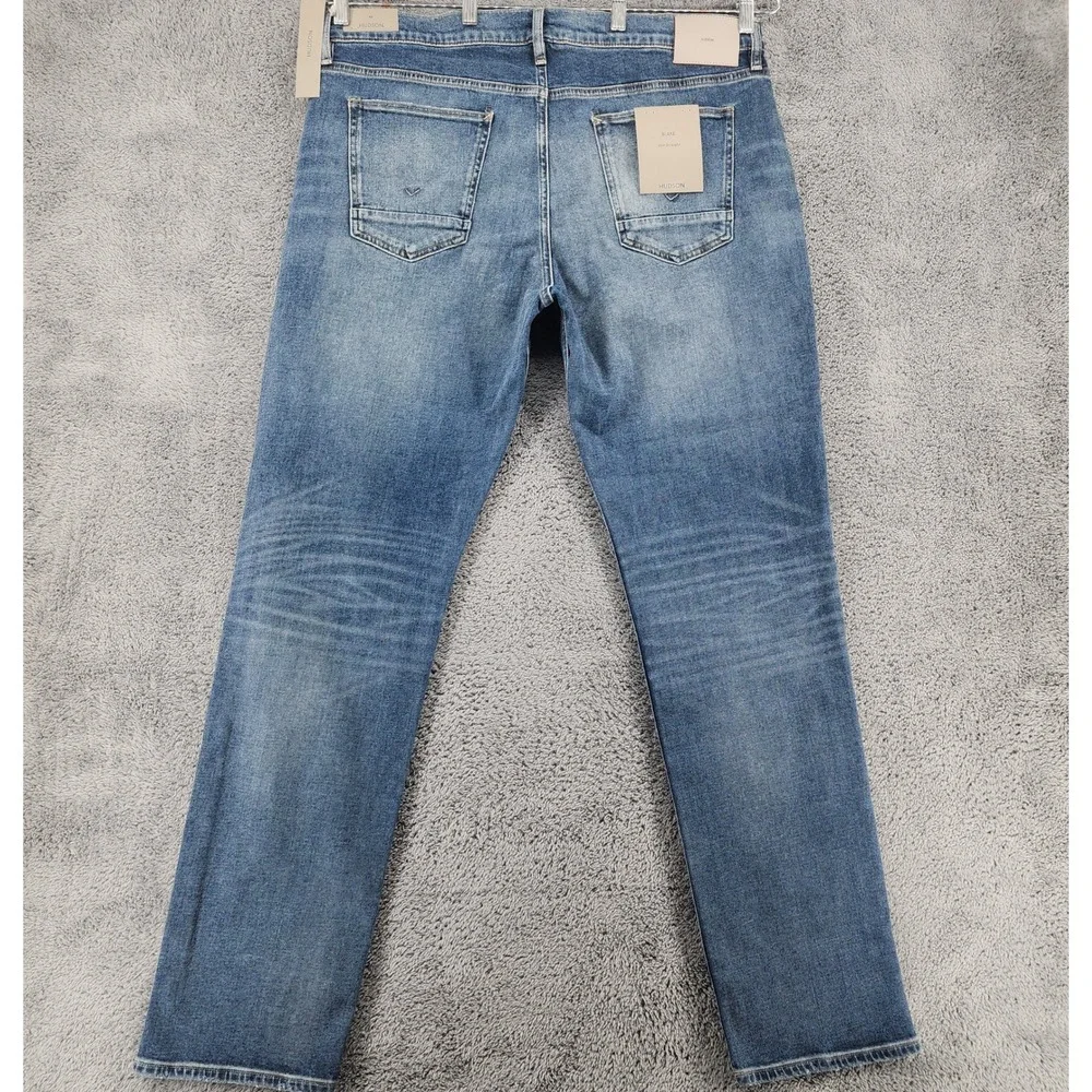 Hudson Blake Jeans Mens 40x34 Medium Wash Denim Slim Straight Distressed Pocket